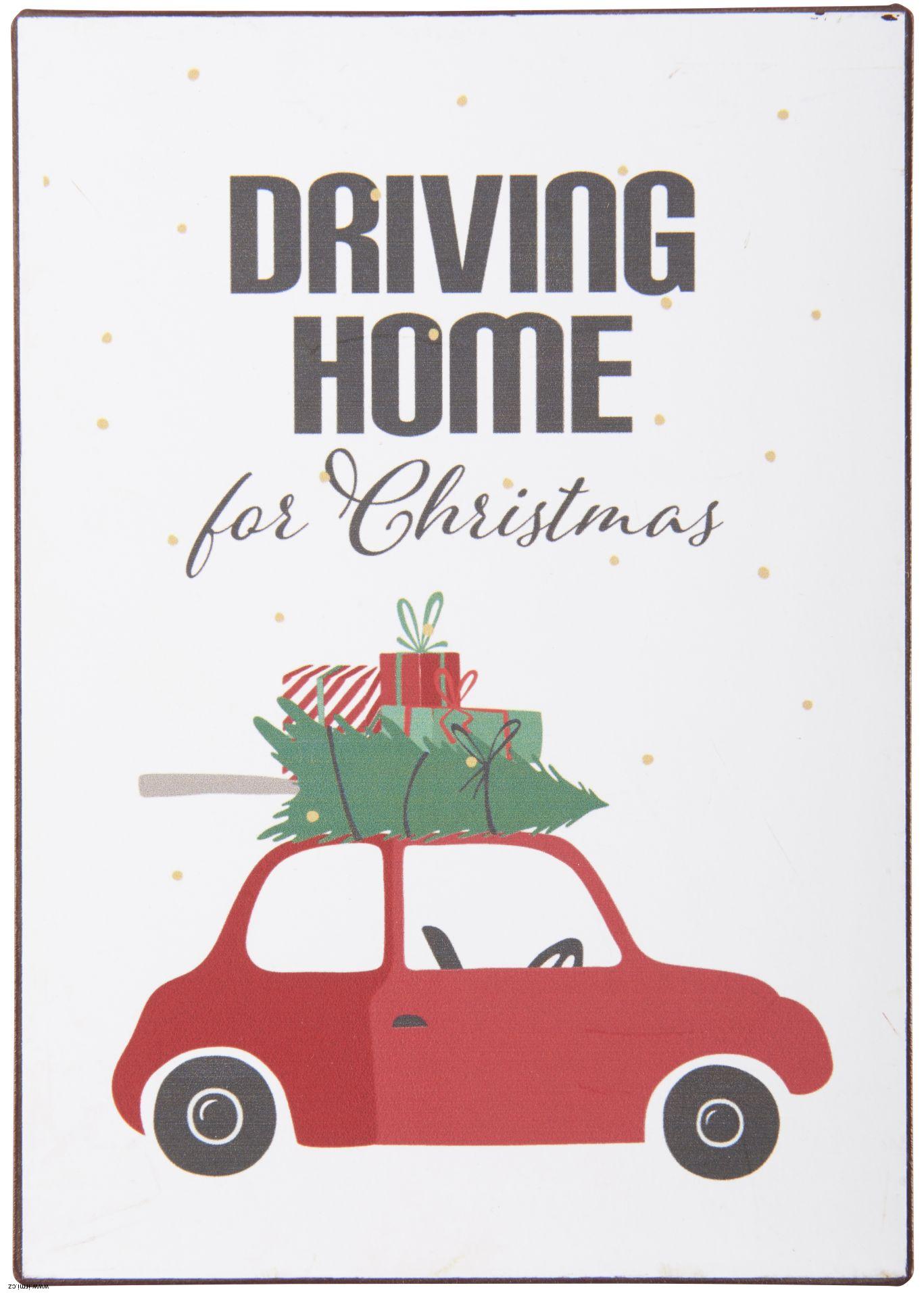 Plechová cedule Driving home for Christmas