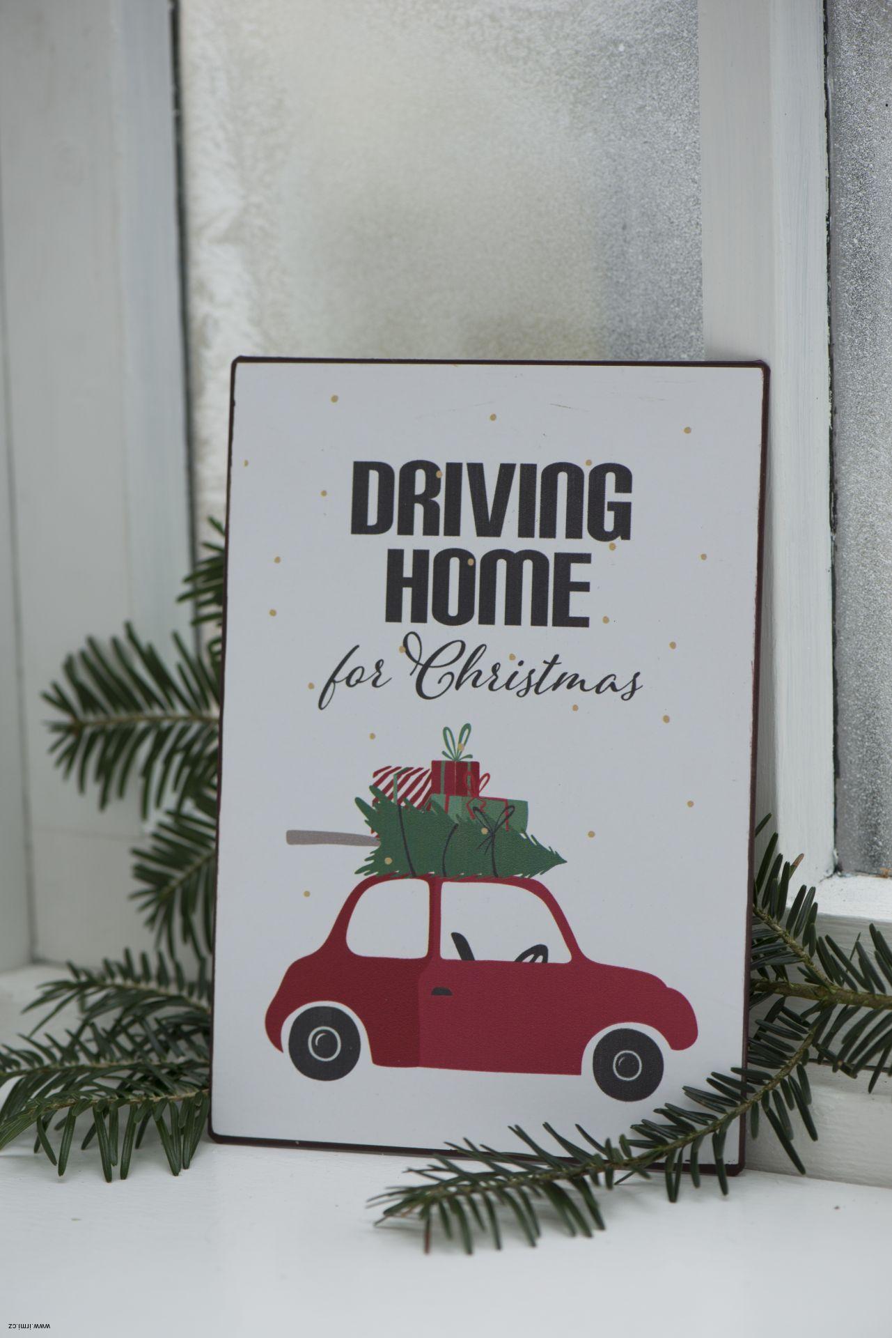 Plechová cedule Driving home for Christmas