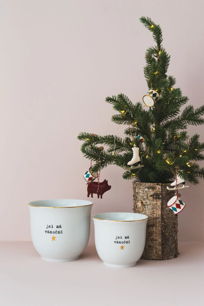 Porcelánový obal na květináč Jsi má vánoční hvězda 10 cm