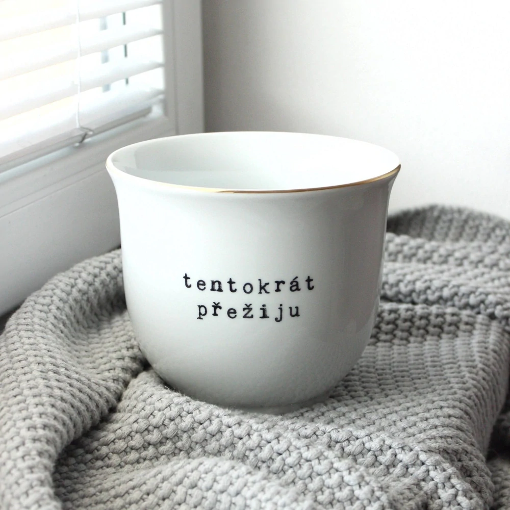 Porcelánový obal na květináč Tentokrát přežiju 13 cm
