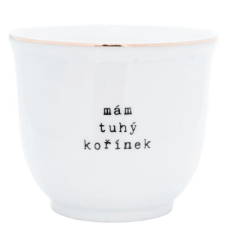 Porcelánový obal na květináč Mám tuhý kořínek 13 cm