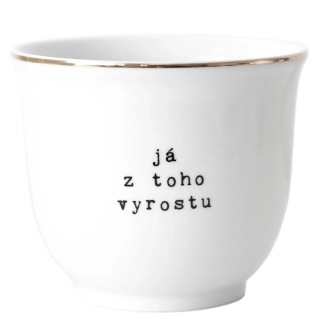 Porcelánový obal na květináč Já z toho vyrostu 13 cm