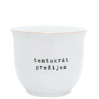 Porcelánový obal na květináč Tentokrát prežijem 10 cm - SK