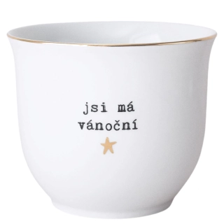 Porcelánový obal na květináč Jsi má vánoční hvězda 13 cm